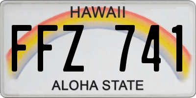 HI license plate FFZ741