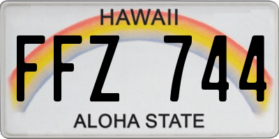 HI license plate FFZ744