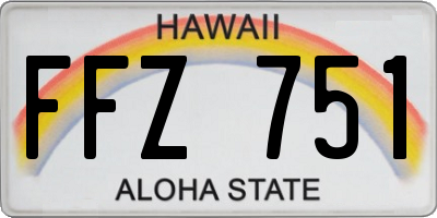 HI license plate FFZ751