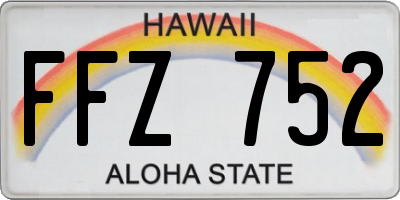 HI license plate FFZ752