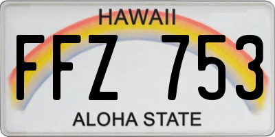 HI license plate FFZ753