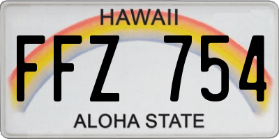 HI license plate FFZ754