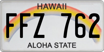 HI license plate FFZ762