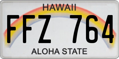 HI license plate FFZ764