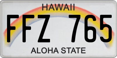 HI license plate FFZ765