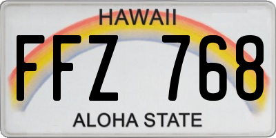 HI license plate FFZ768