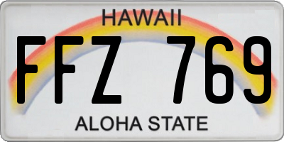 HI license plate FFZ769