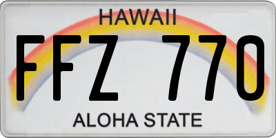 HI license plate FFZ770