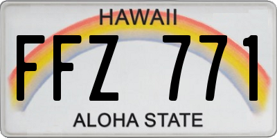 HI license plate FFZ771