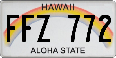 HI license plate FFZ772