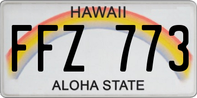 HI license plate FFZ773