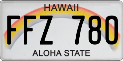 HI license plate FFZ780