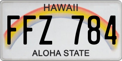 HI license plate FFZ784