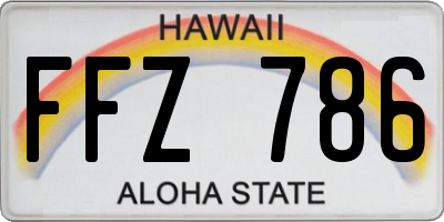 HI license plate FFZ786