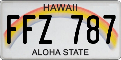 HI license plate FFZ787