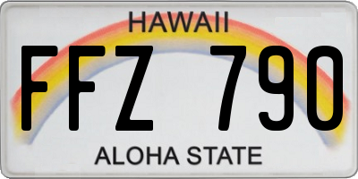 HI license plate FFZ790