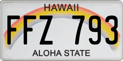 HI license plate FFZ793