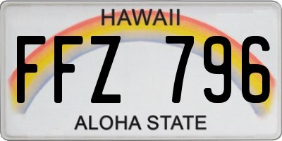 HI license plate FFZ796