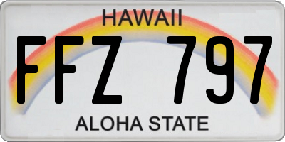 HI license plate FFZ797
