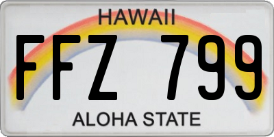HI license plate FFZ799