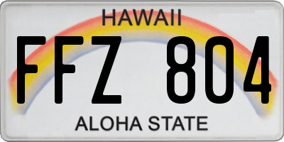 HI license plate FFZ804