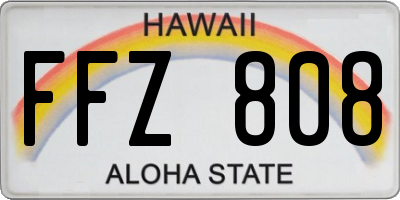 HI license plate FFZ808