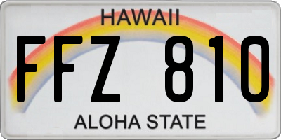 HI license plate FFZ810