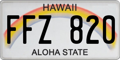 HI license plate FFZ820