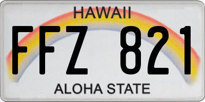HI license plate FFZ821
