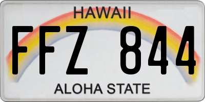 HI license plate FFZ844