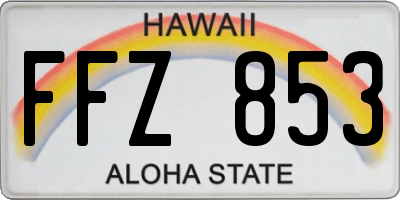 HI license plate FFZ853