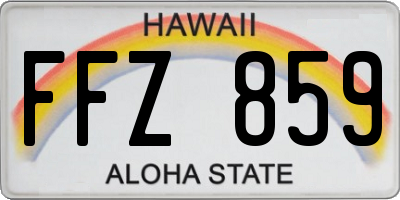 HI license plate FFZ859