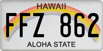 HI license plate FFZ862