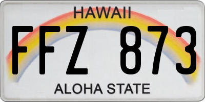 HI license plate FFZ873