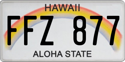 HI license plate FFZ877