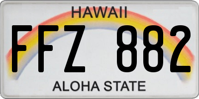HI license plate FFZ882