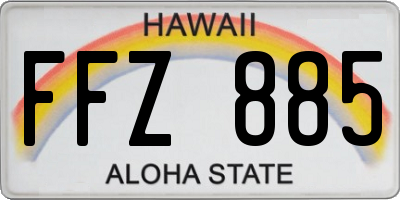 HI license plate FFZ885