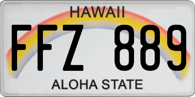 HI license plate FFZ889