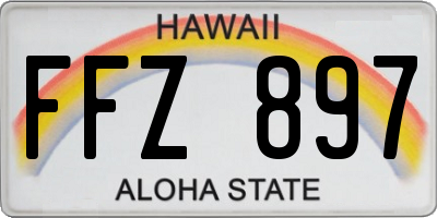 HI license plate FFZ897
