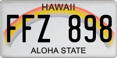 HI license plate FFZ898