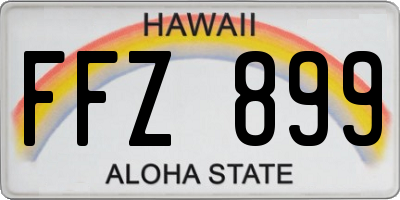 HI license plate FFZ899