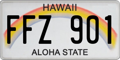 HI license plate FFZ901
