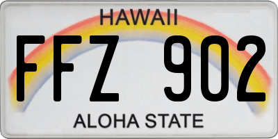 HI license plate FFZ902