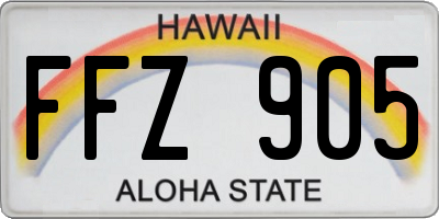 HI license plate FFZ905