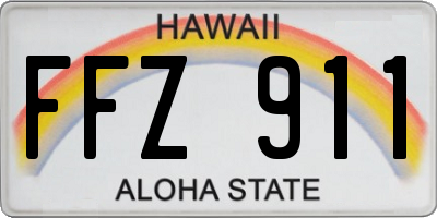 HI license plate FFZ911
