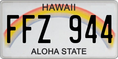 HI license plate FFZ944