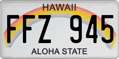 HI license plate FFZ945