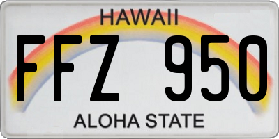 HI license plate FFZ950