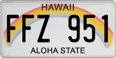 HI license plate FFZ951