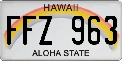 HI license plate FFZ963